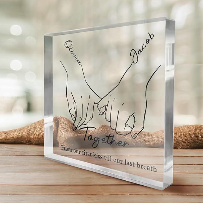 I Love You Forever & Always - Couple Personalized Custom Square Shaped Acrylic Plaque