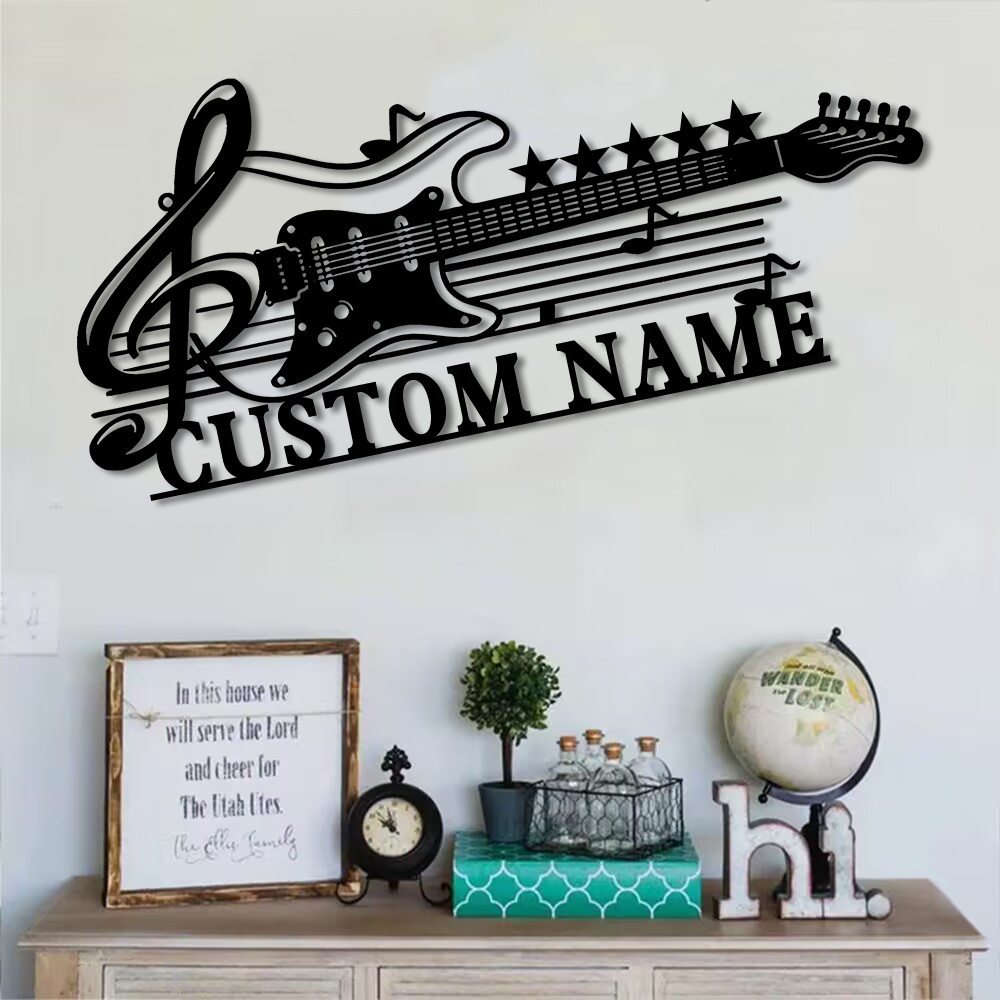 Personalized Guitar Home Decor Metal Sign
