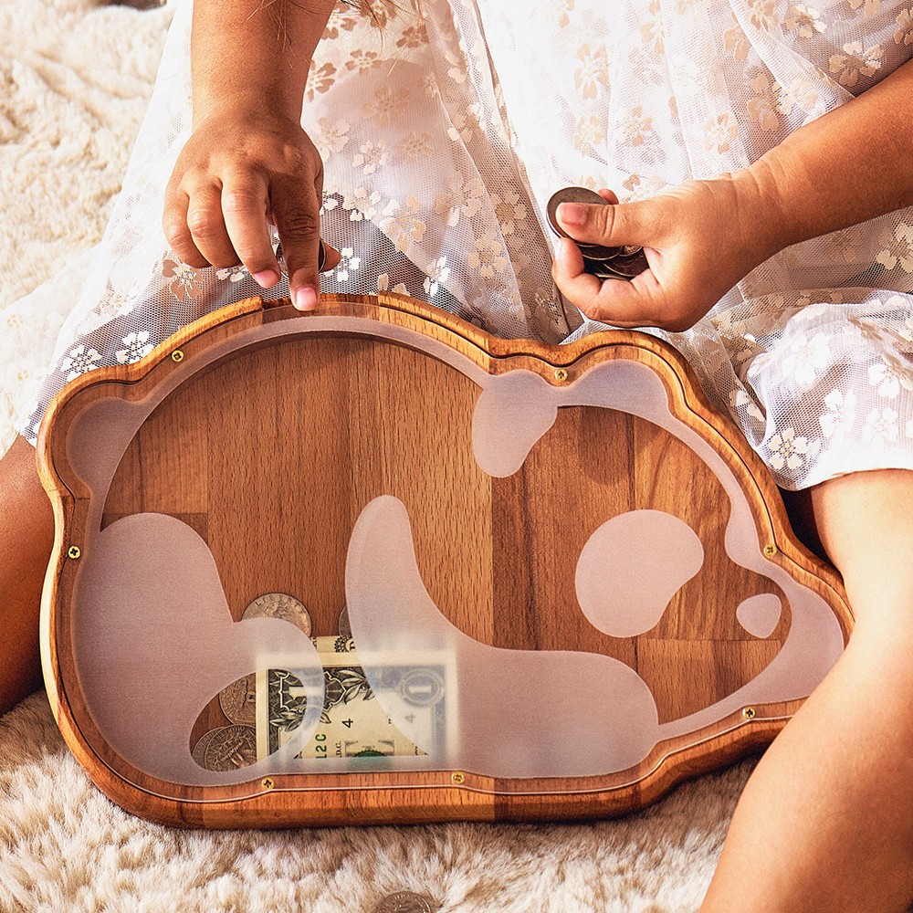 Wood Tractor Piggy Bank Christmas/Birthday Gift