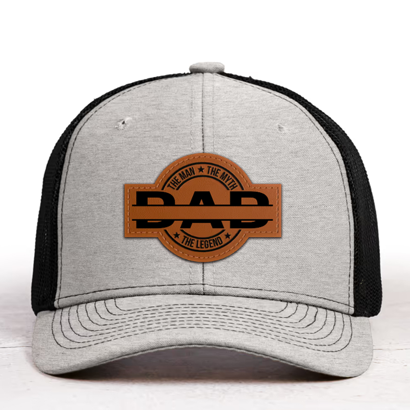Dad, The Man, The Myth, The Legend - Personalized Leather Patch Hat