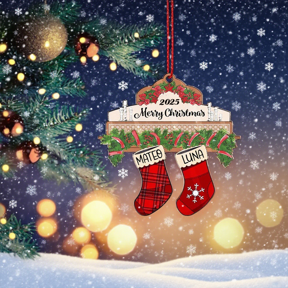 Personalized Custom Family Christmas Ornament, Christmas Tree Ornament with Family Names