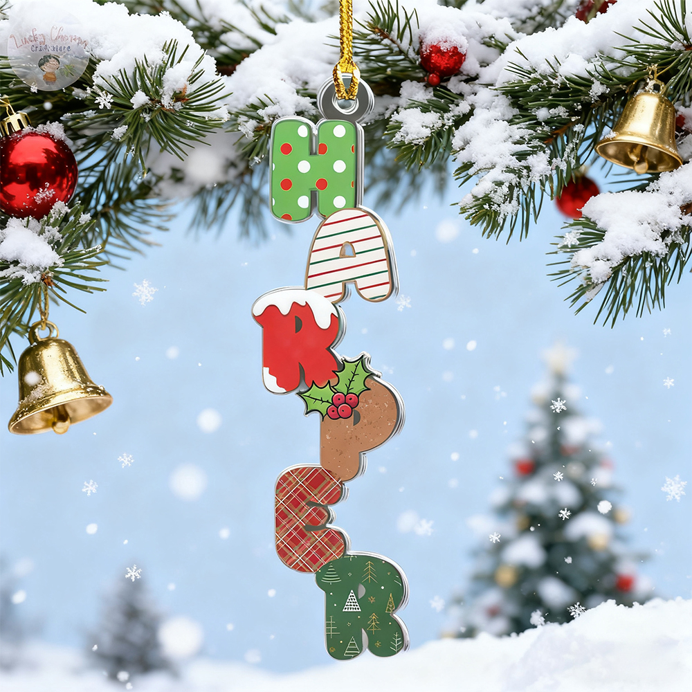  Personalized Christmas Name Letter Ornament 2025, Custom Christmas Tag, Stocking Tag, Custom Reindeer Name Ornament 🎄Free Personalization🎄