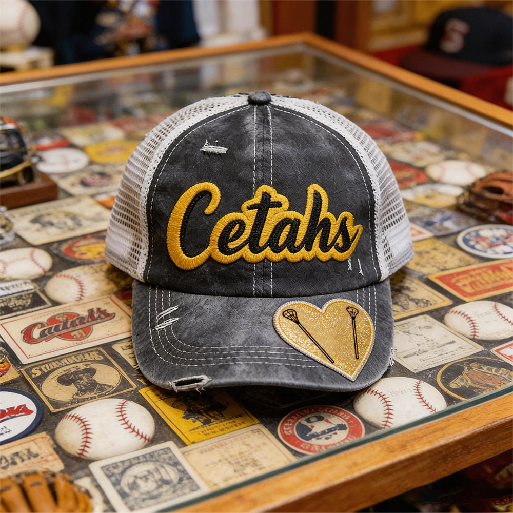 Personalized Sport Cap Adjustable Band Hat with Glittering Name and Number Gift for Ball Sports Lover