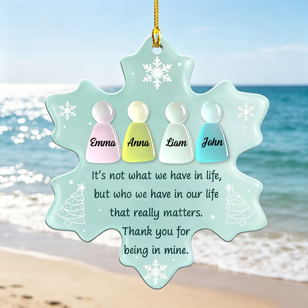 Thank You For Being In Mine Sea Glass - Personalized Sea Glass Custom Name Friendship Keepsake Hanging Decor - Prefect Gift For Family, Friends, Sisters, Brothers