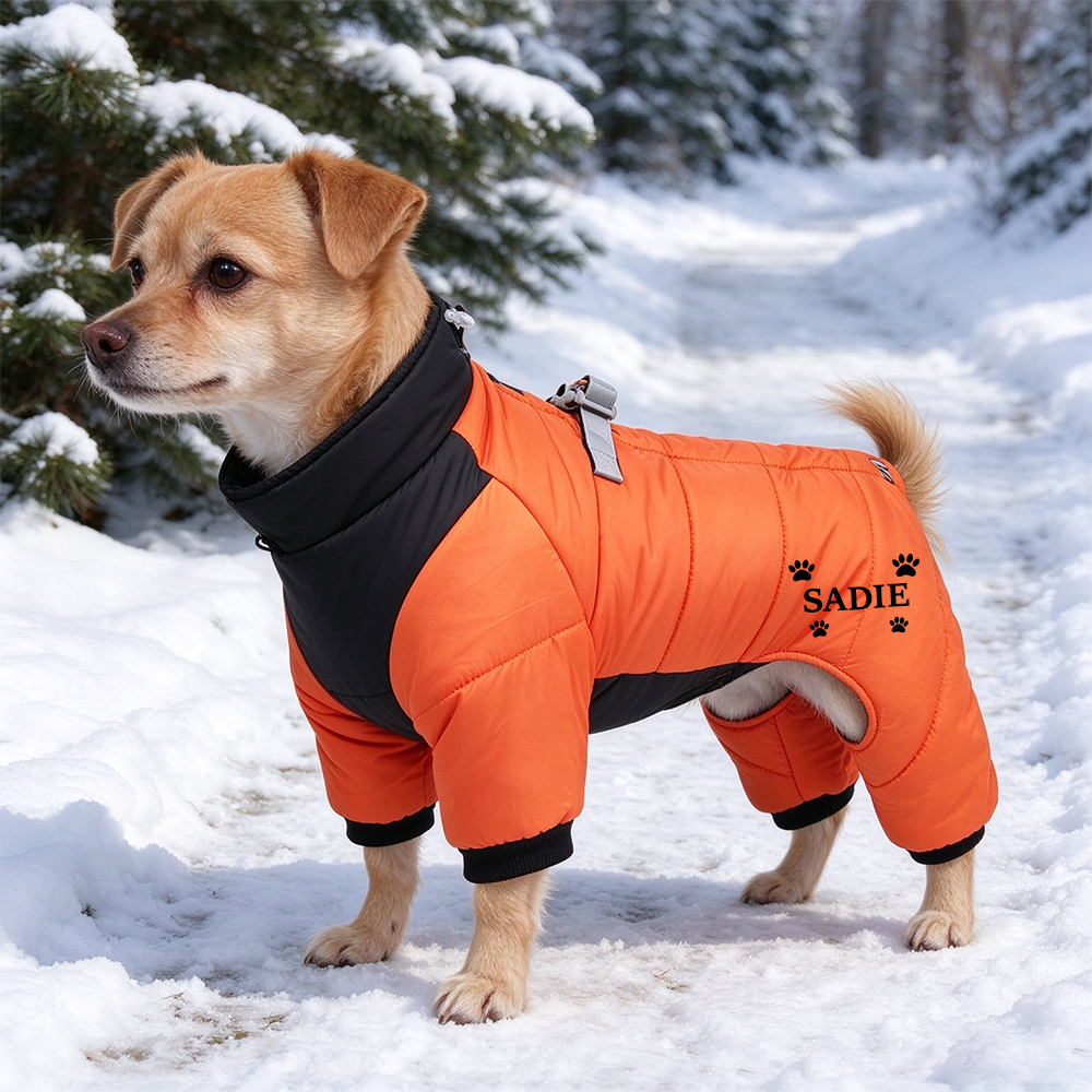 Fleece-Lined Cotton Coat-Personalized Pet Winter Warm Windproof Fleece-Lined Cotton Coat Jacket