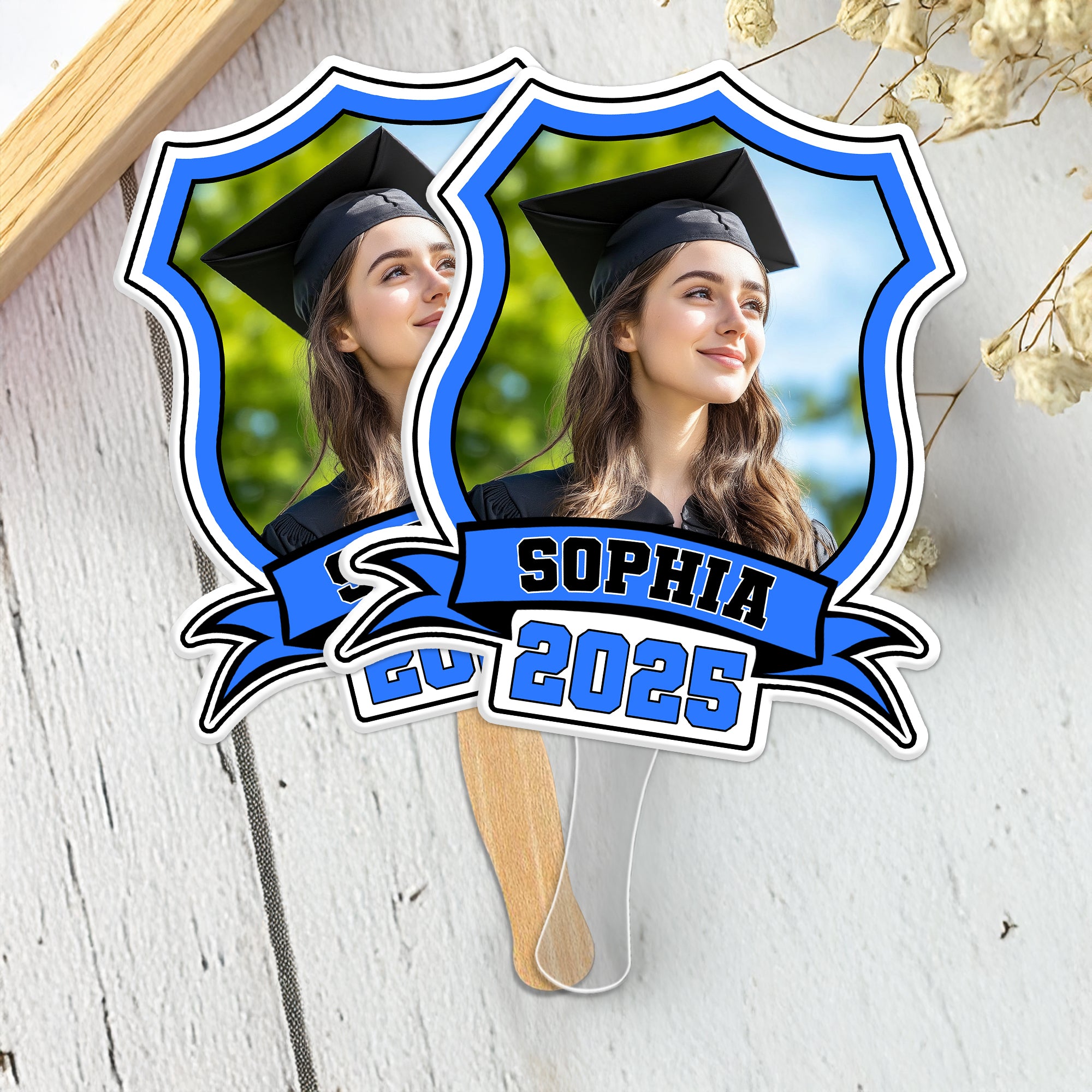 Custom Photo Class of 2025 face Fans Graduation Party Decor Gift CH07 895336