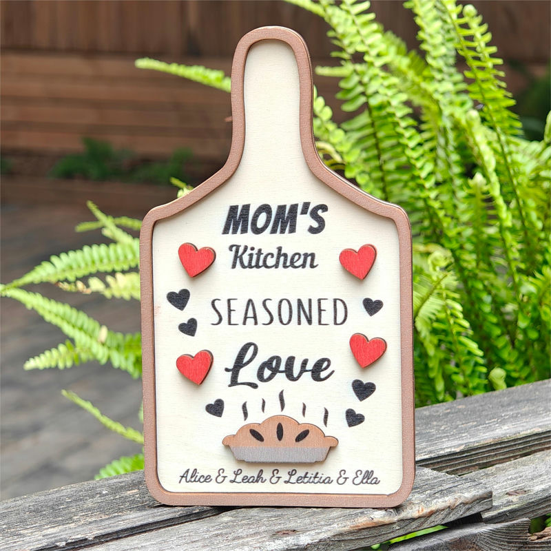 Personalized Family Member Cutting Board Wooden Sign Mother's Day Gift