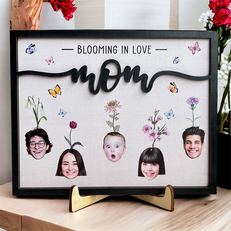 Personalized Mother's Day face birth flower sign