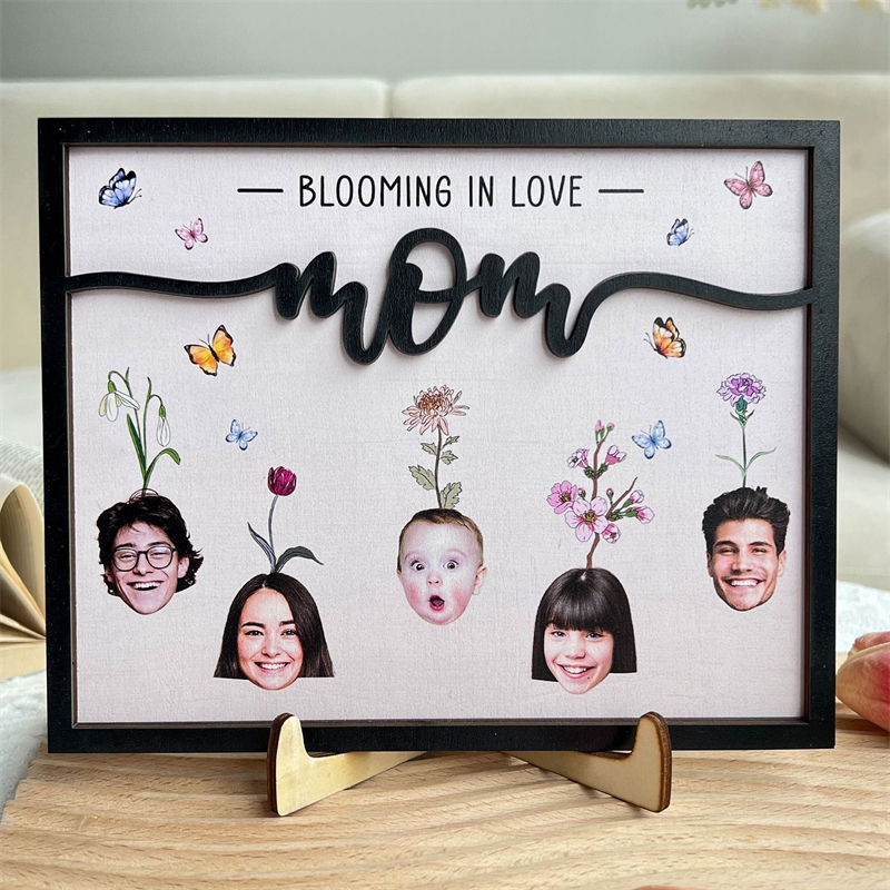 Personalized Mother's Day face birth flower sign