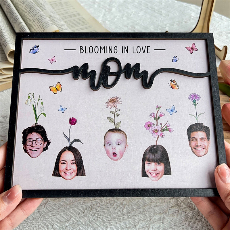 Personalized Mother's Day face birth flower sign