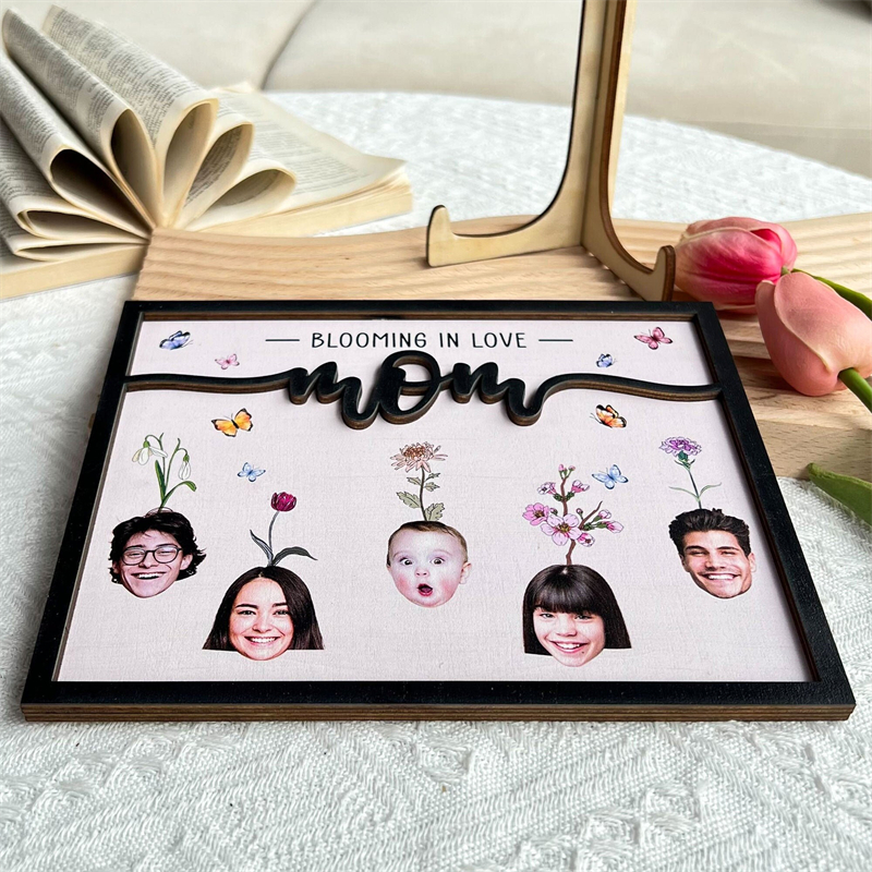 Personalized Mother's Day face birth flower sign