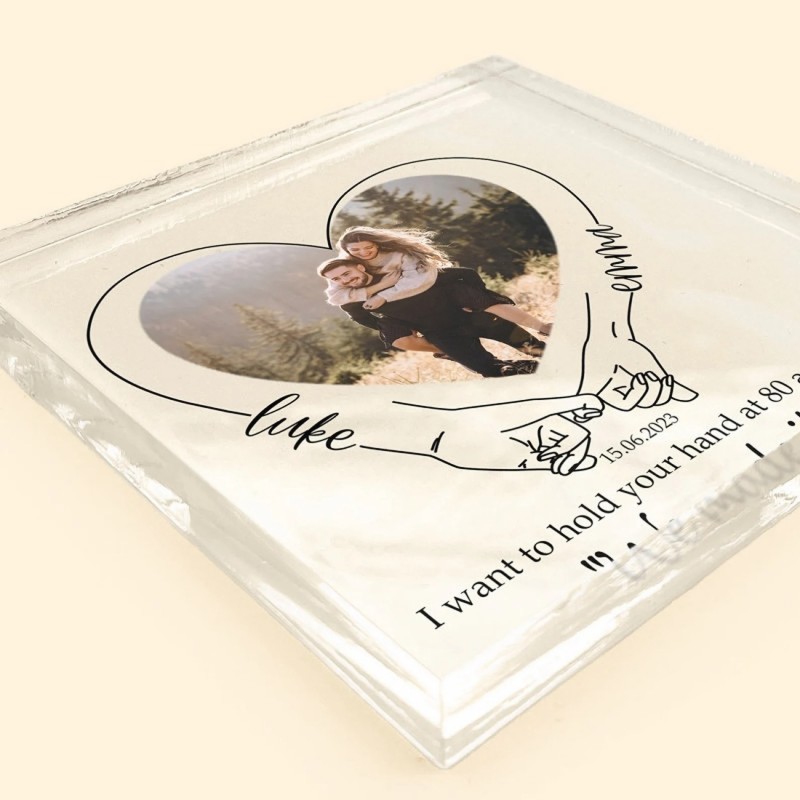 Personalized heart-shaped acrylic plaque couple gift