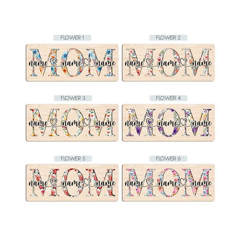 Personalized Mother's Day MOM floral wood plaque sign