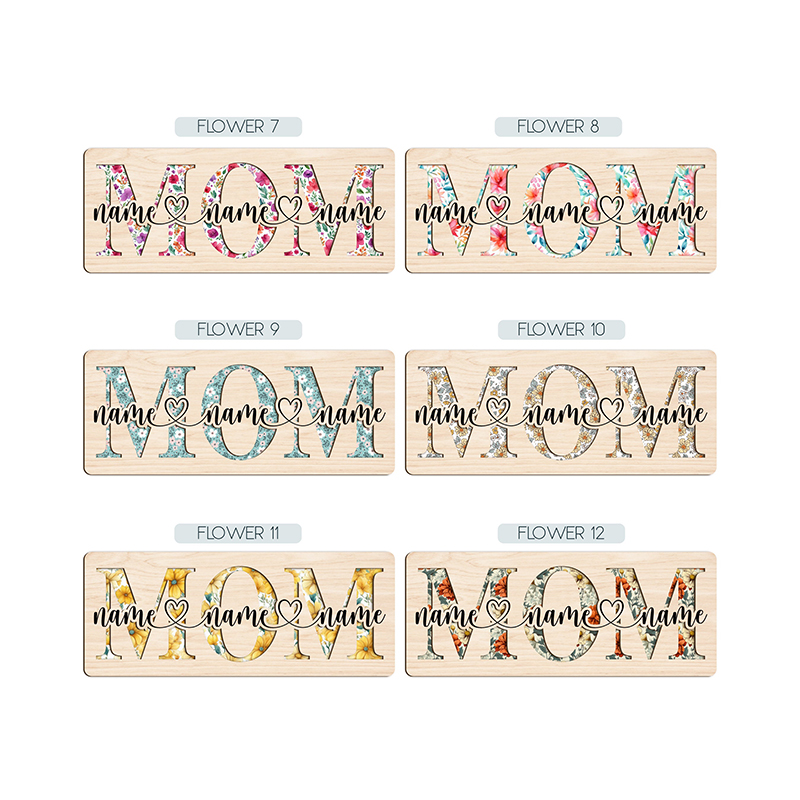 Personalized Mother's Day MOM floral wood plaque sign