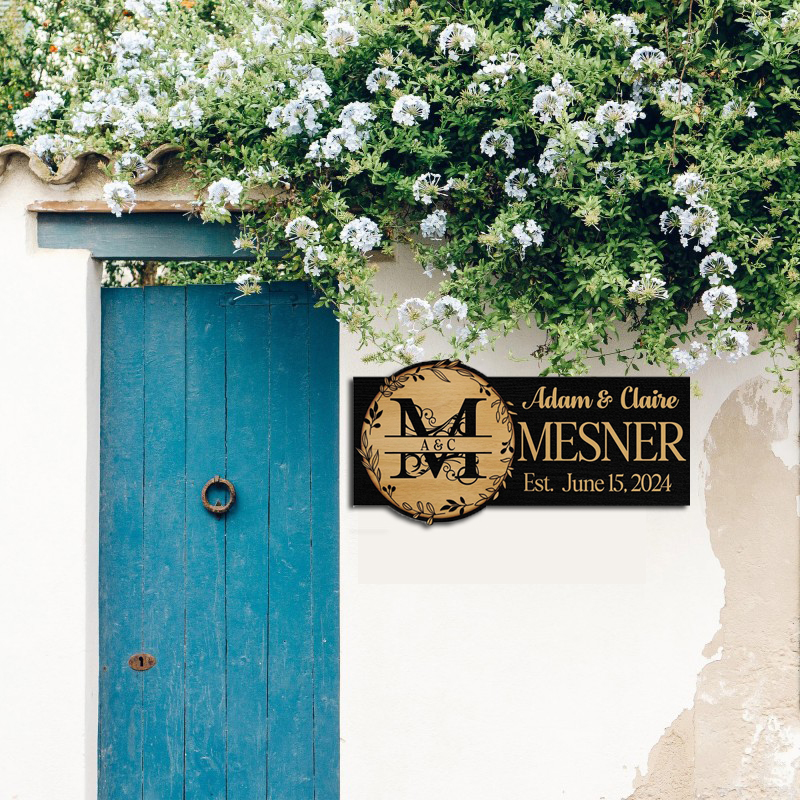 Personalized monogrammed wooden signage