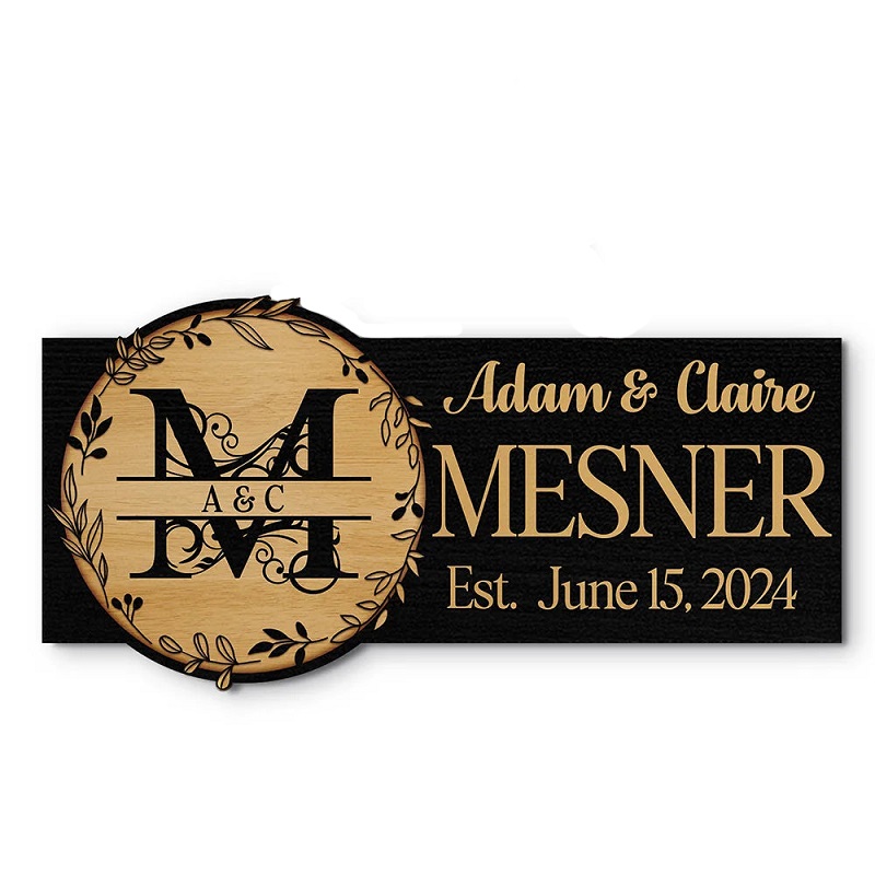 Personalized monogrammed wooden signage