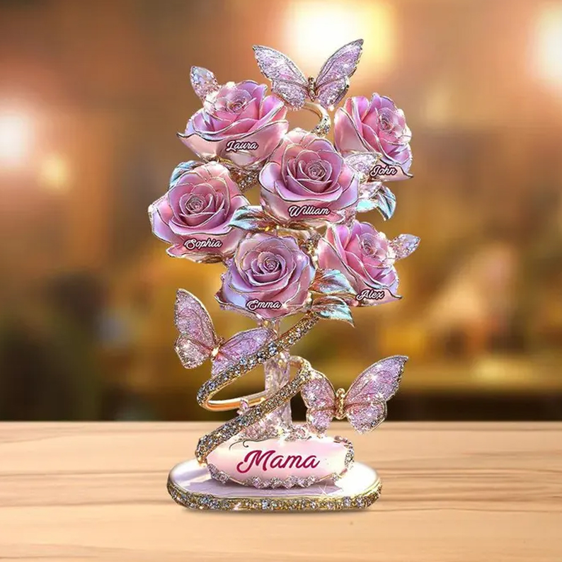 Personalized Mom Flower Acrylic Plaque