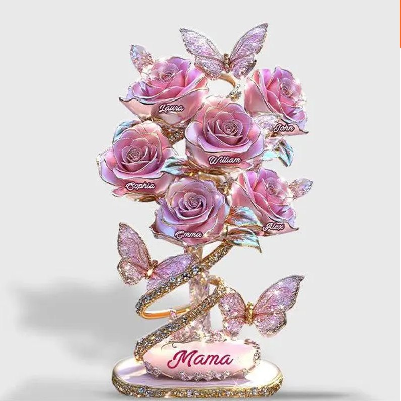 Personalized Mom Flower Acrylic Plaque