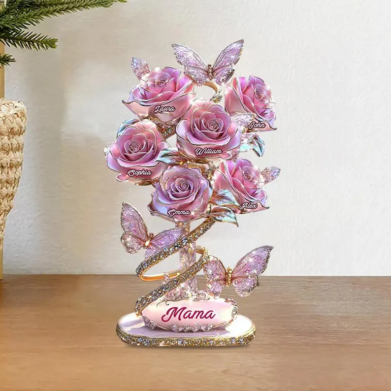 Personalized Mom Flower Acrylic Plaque