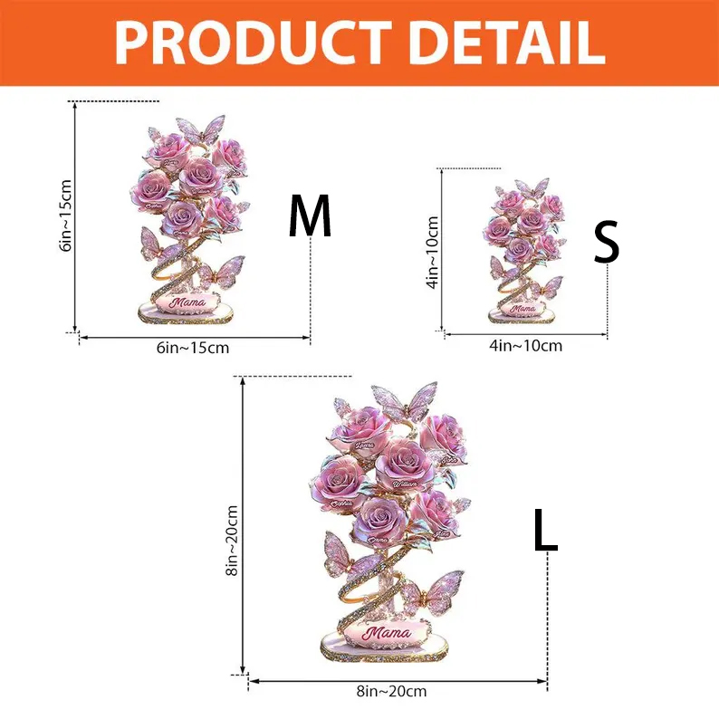 Personalized Mom Flower Acrylic Plaque