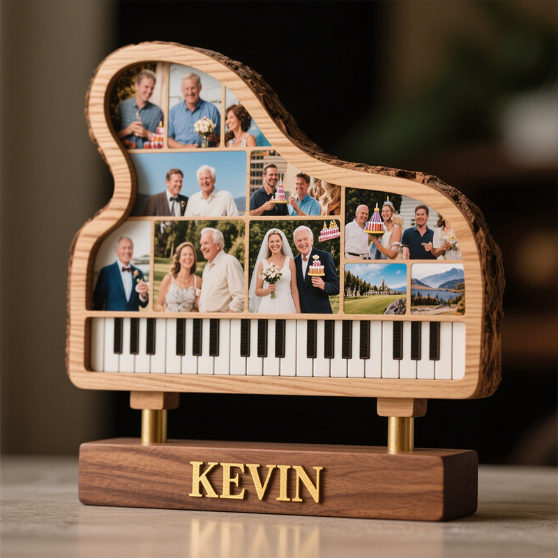 Personalized custom piano photo wooden ornaments