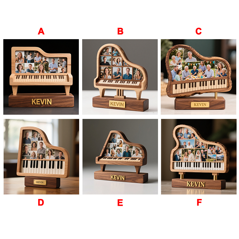 Personalized custom piano photo wooden ornaments