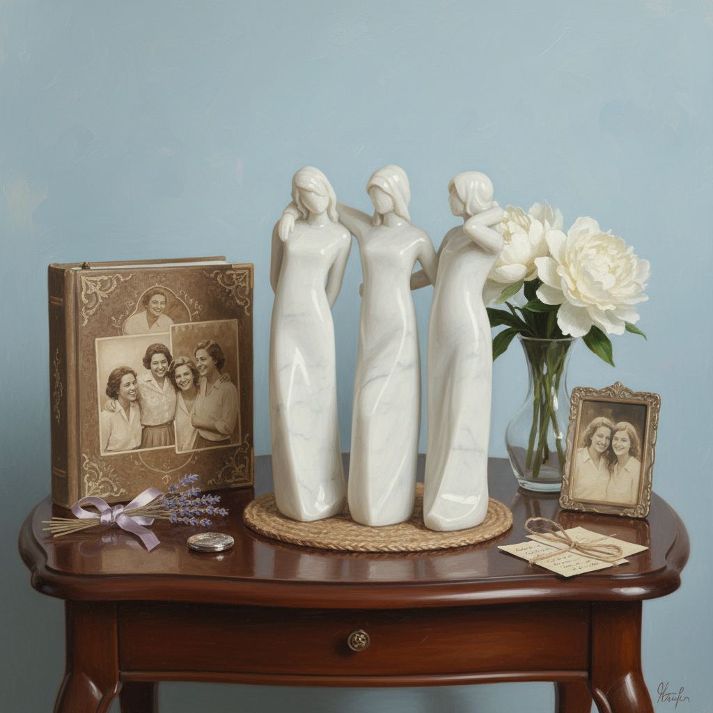 💖🔥LAST DAY 49 % OFF👩🏻‍🤝‍👩🏻Sisters by My Side, Celebrates Friendships Three Sisters Sculpture🎁Christmas, Thanksgiving Day, Birthday Gifts