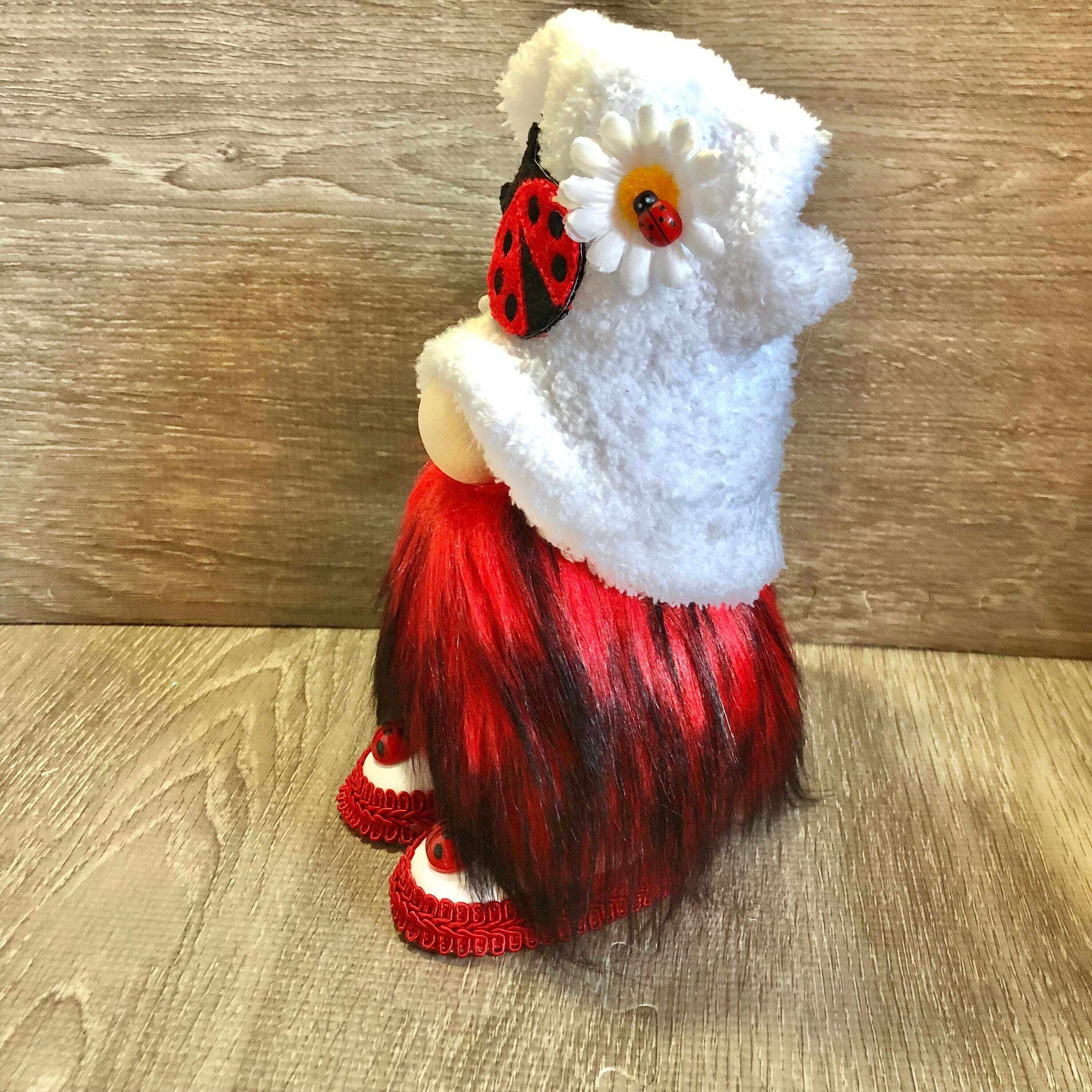 Ladybug Daisy Gnome --Tiered Tray Gnome