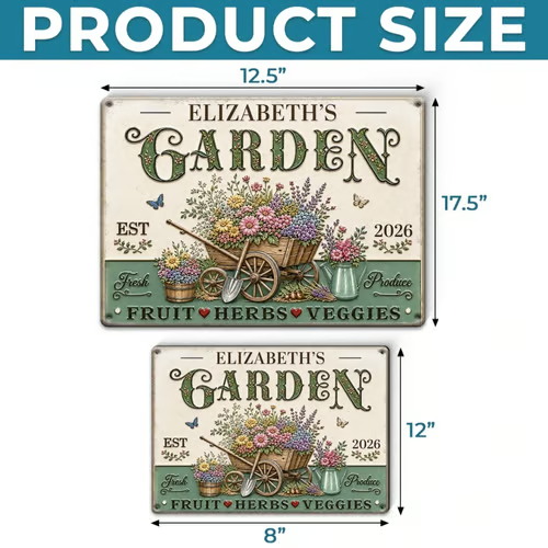 Custom Home Decor Metal Sign - Personalized Birthday Garden Gifts For Gardeners - Plants Bring Peace - 8X12 IN