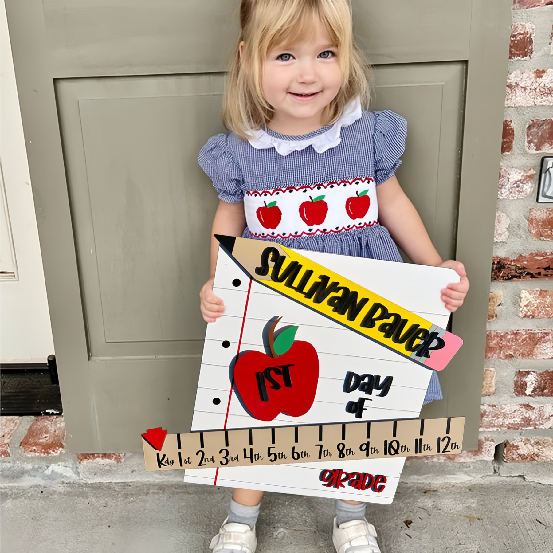 Personalized First/100th/Last Day of School Interchangeable Back to School Sign Prop For Kids Gift Ideas