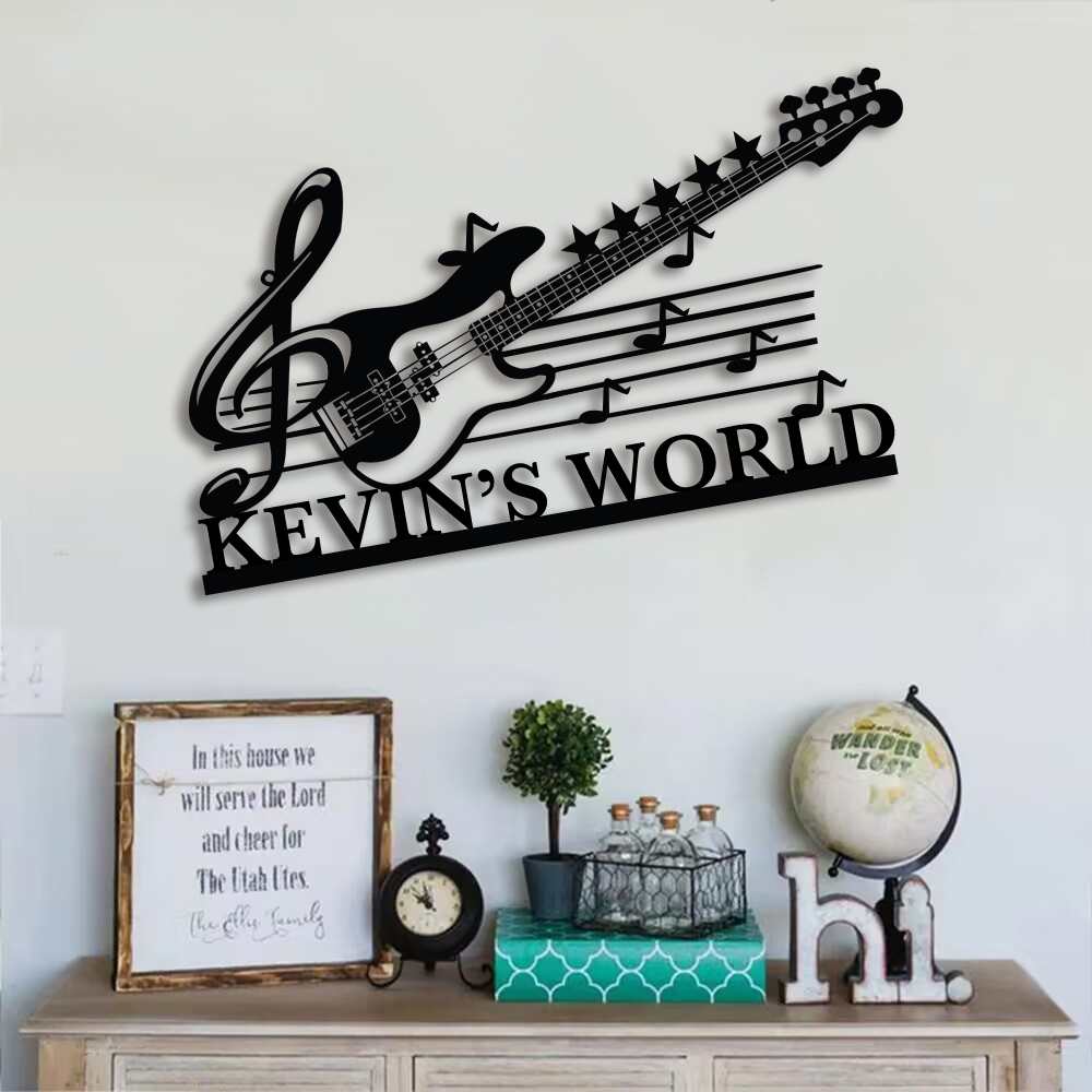 Personalized Guitar Home Decor Metal Sign