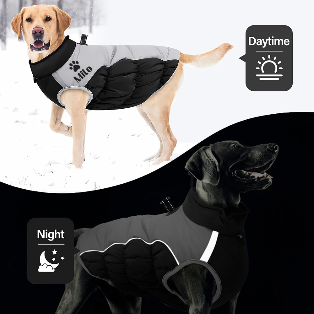 Personalized Custom Pet Name Large Size Winter Warm Puffer Vest 