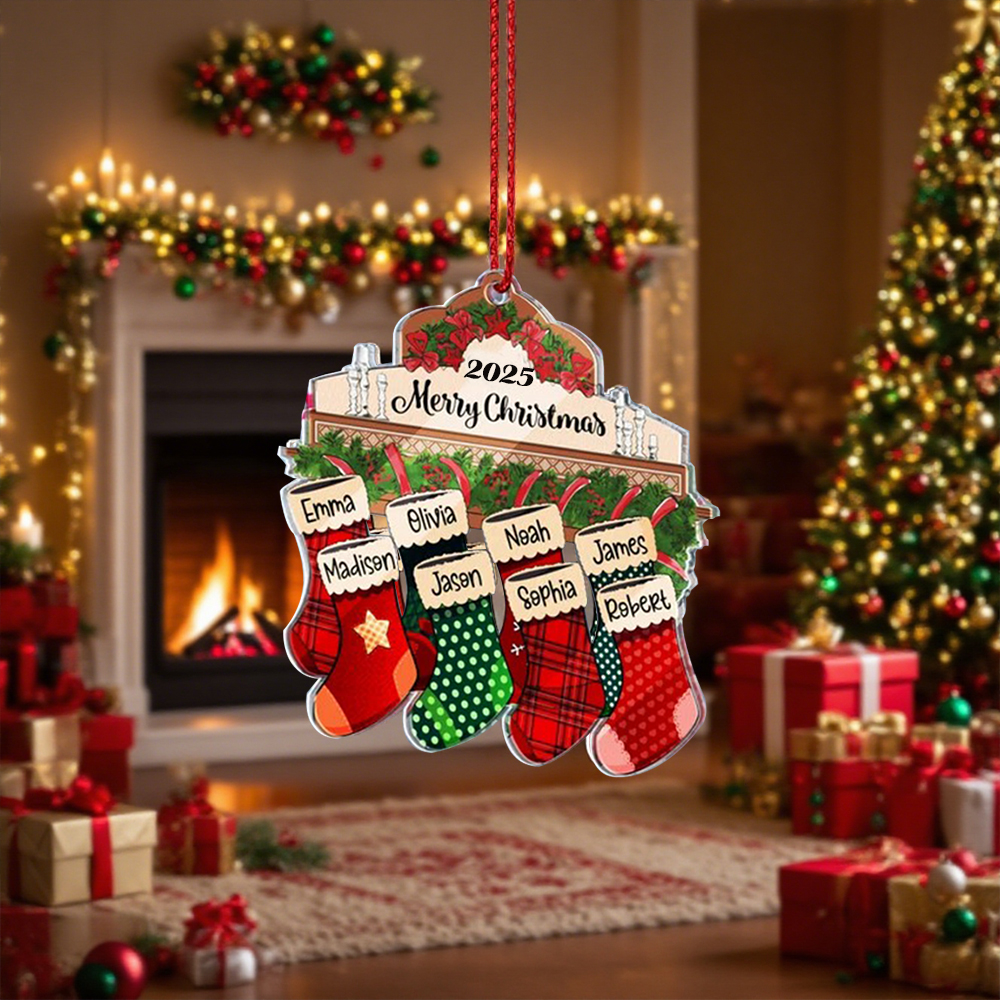 Personalized Custom Family Christmas Ornament, Christmas Tree Ornament with Family Names