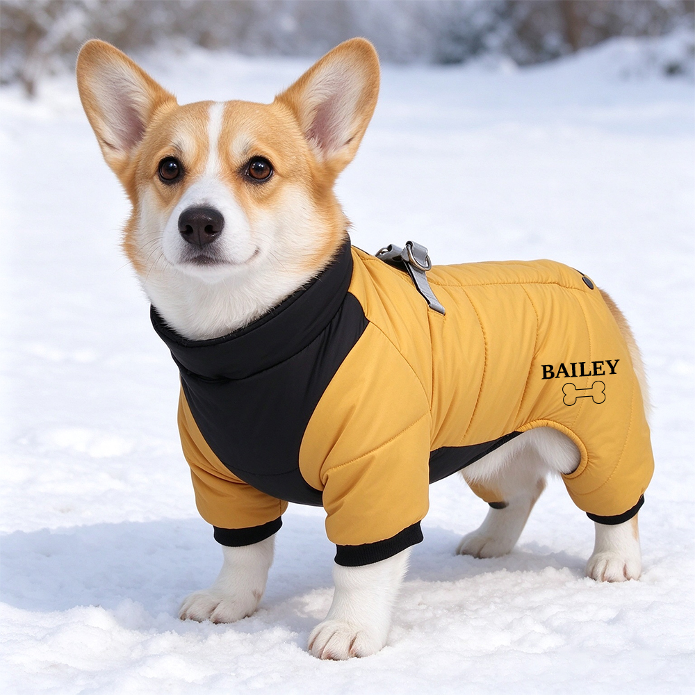 Fleece-Lined Cotton Coat-Personalized Pet Winter Warm Windproof Fleece-Lined Cotton Coat Jacket