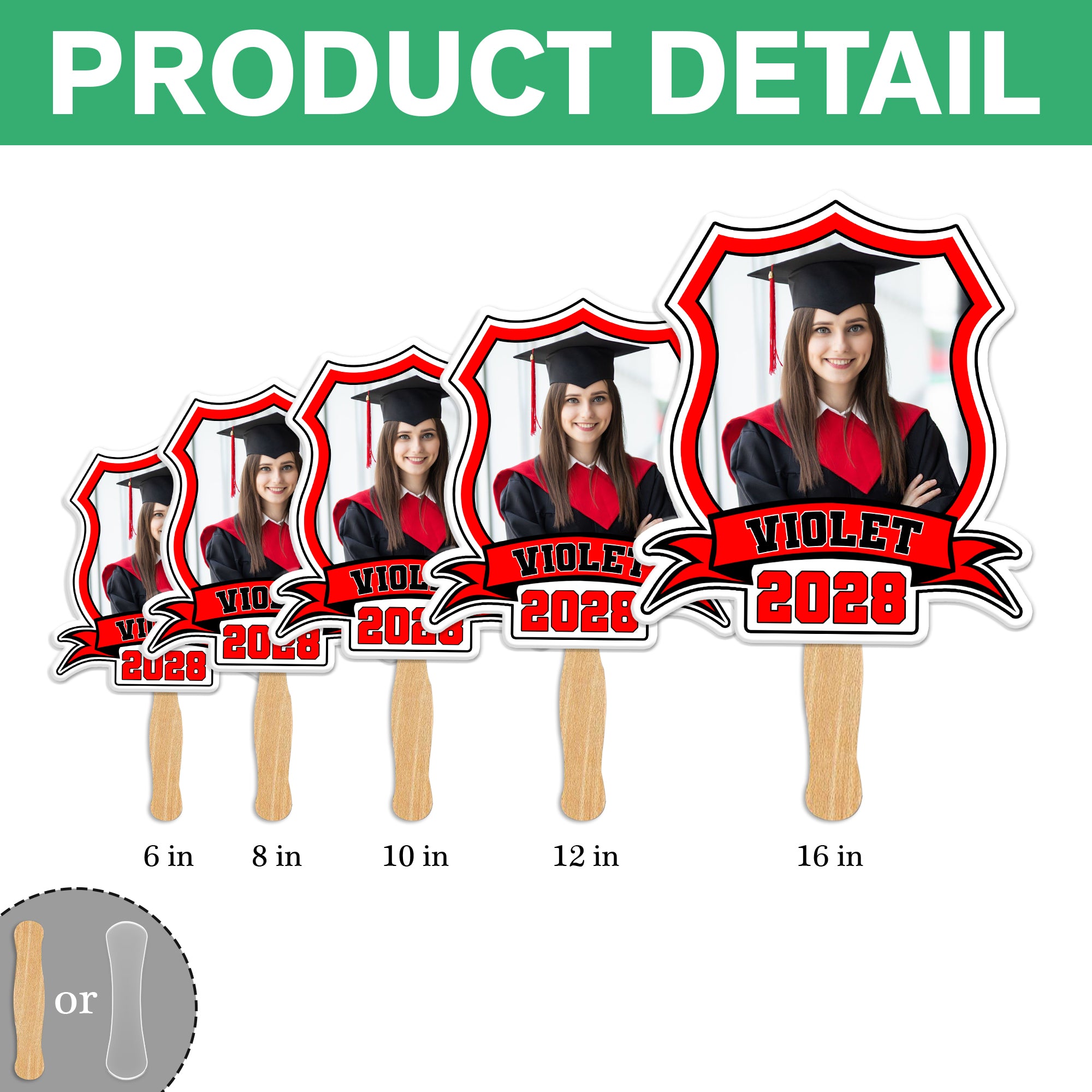 Custom Photo Class of 2025 face Fans Graduation Party Decor Gift CH07 895336