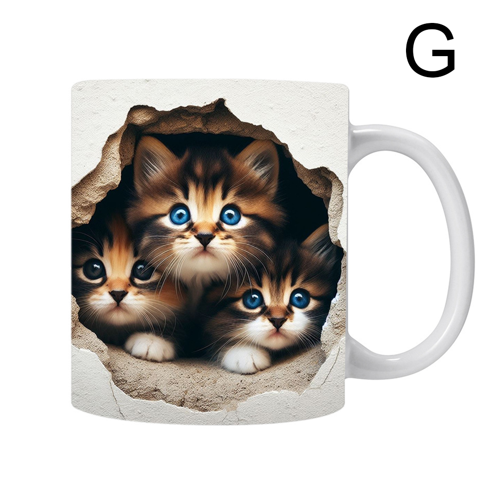 3D Cat Art Coffee Mug