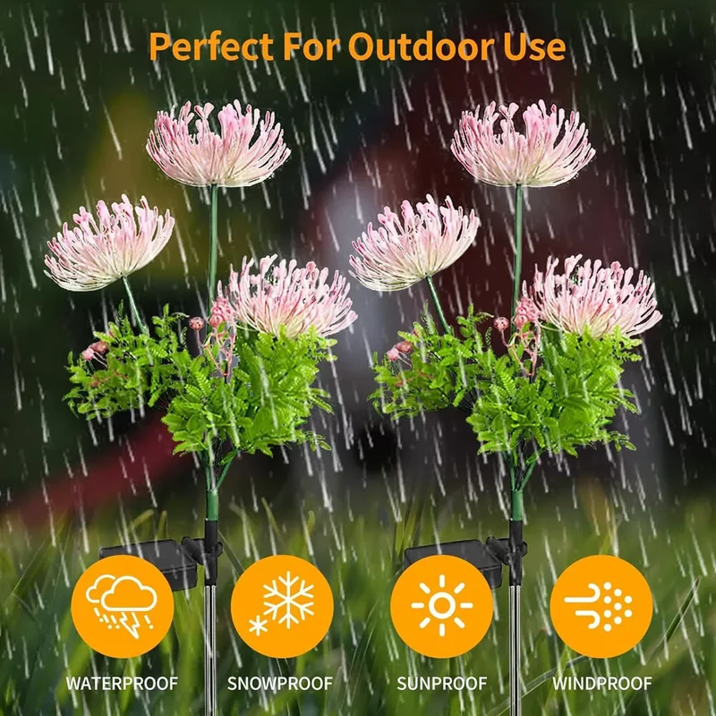 Solar Garden Flowers Lights with Glowing Flowers & Stems