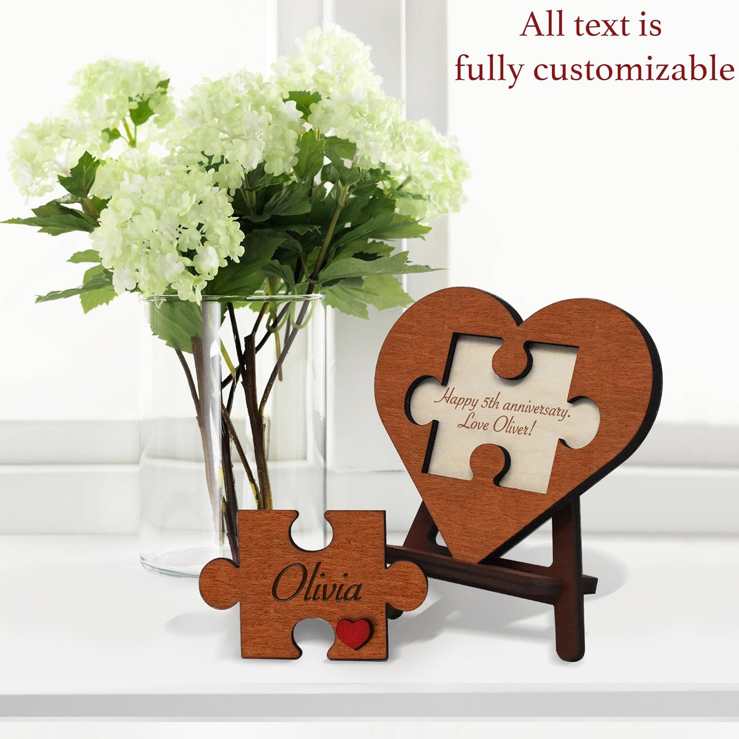 Personalized Love Keepsake Couple Jigsaw Puzzle Name Logo-Romantic Valentine's Day Gift for Him Her
