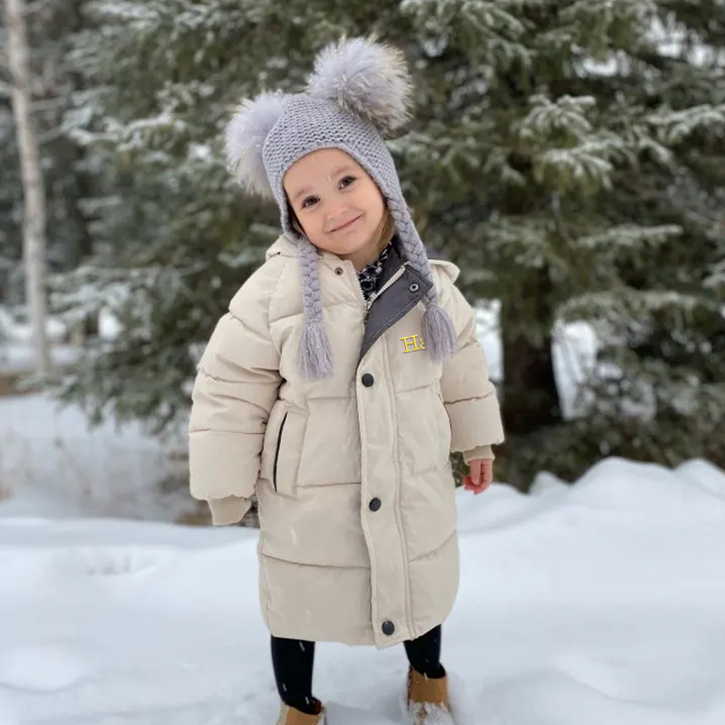 Personalized Kids Winter Thicken Warm Embroidered Long Jackets| Cloth199