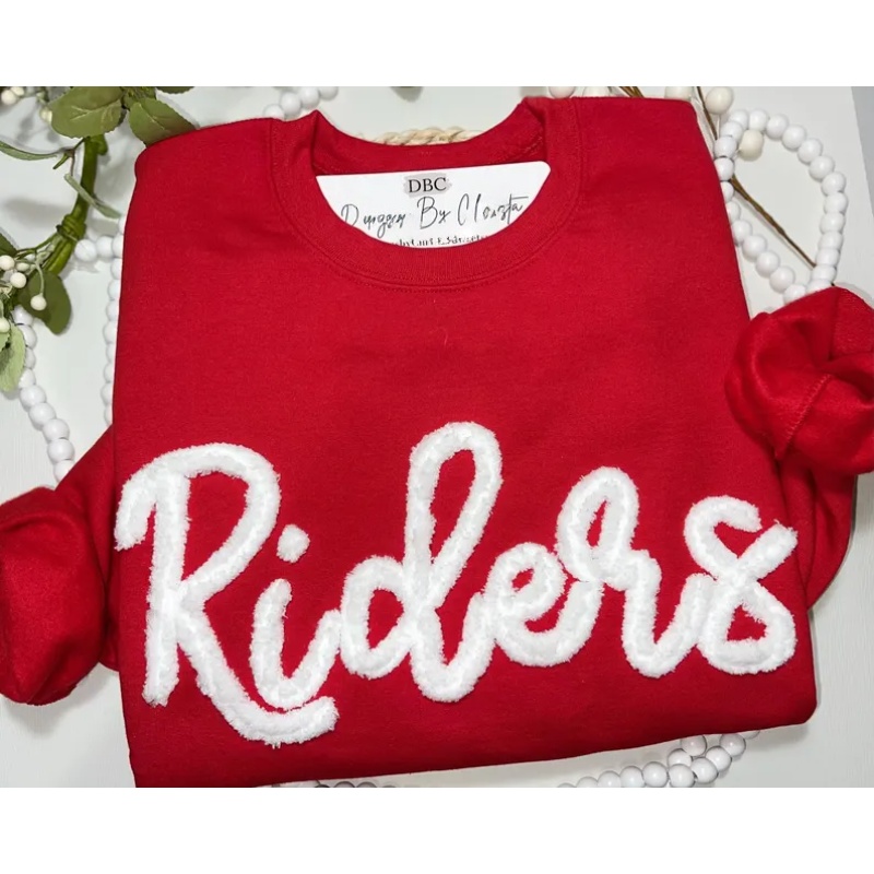 Oversized Team Chenille Embroidered Sweatshirt