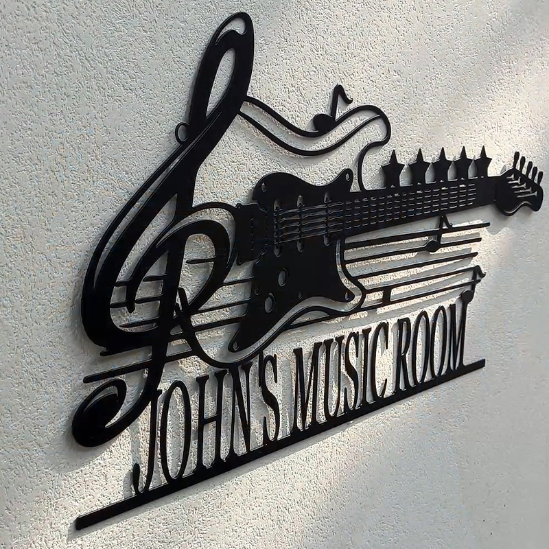 Personalized Guitar Home Decor Metal Sign