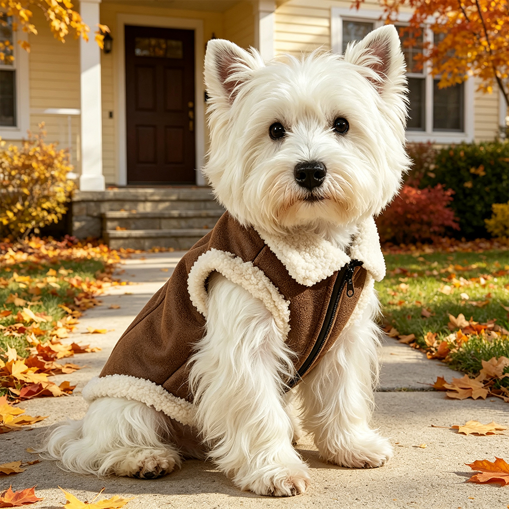Personalized Embroidered Pet Warm Leather Vest