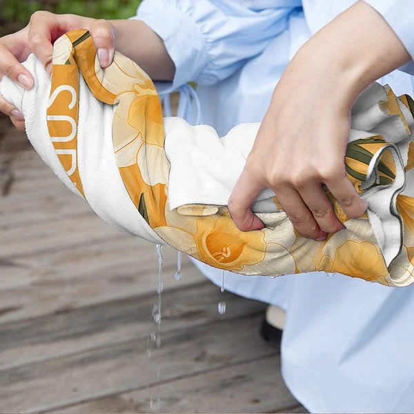 Personalized Birth Flower Quick Dry Oversized Microfiber Beach Towel with Name Summer Travel Essentials Birthday Gift for Family Friends