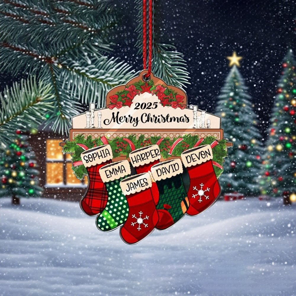 Personalized Custom Family Christmas Ornament, Christmas Tree Ornament with Family Names