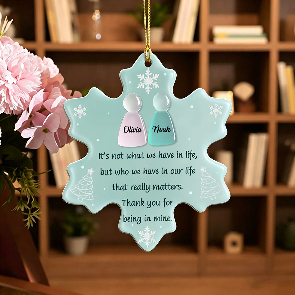 Thank You For Being In Mine Sea Glass - Personalized Sea Glass Custom Name Friendship Keepsake Hanging Decor - Prefect Gift For Family, Friends, Sisters, Brothers