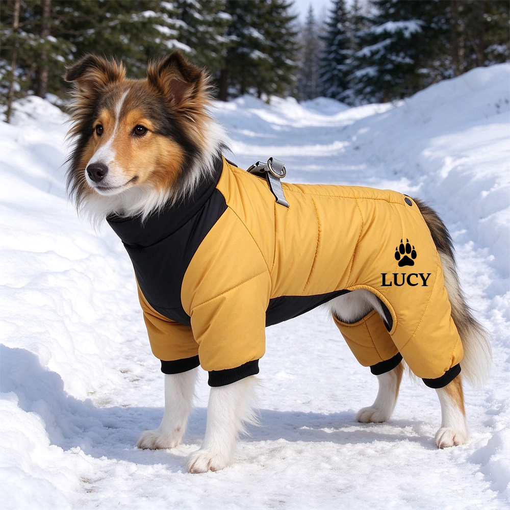 Fleece-Lined Cotton Coat-Personalized Pet Winter Warm Windproof Fleece-Lined Cotton Coat Jacket