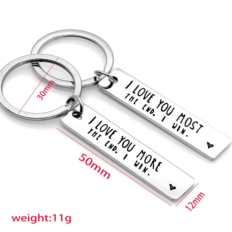 "I Love You More The End I Win"Funny Birthday Keychain-- A personalised gift for him/her