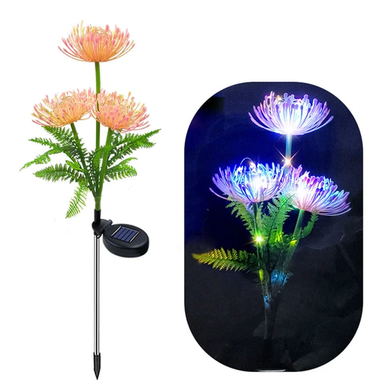 Solar Garden Lights Solar Flowers Lights with Glowing Flowers Stem Solar Lights Outdoor for Yard Garden Decoration Gift