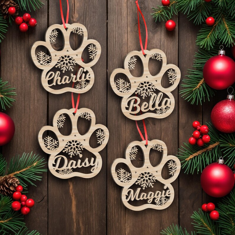 Personalized Name Christmas Ornament, Custom Pet Ornament