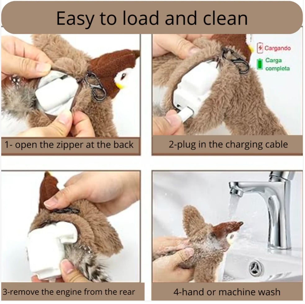 Flapping Wings Bird Catnip Toy